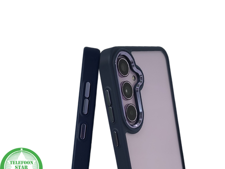 Hoesje voor Samsung A37 Transparant met Blauwe Rand Schokbestendig