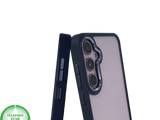Hoesje voor Samsung A57 Transparant met Blauwe Rand Schokbestendig