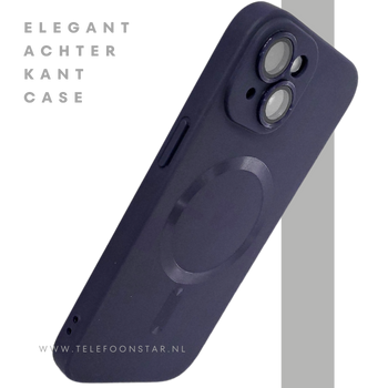 iPhone 15 Plus Siliconen Hoesje Donkerblauw &ndash; MagSafe-Compatibel &amp; Ultieme Bescherming