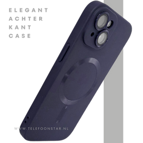 iPhone 15 Plus Siliconen Hoesje Donkerblauw &ndash; MagSafe-Compatibel &amp; Ultieme Bescherming
