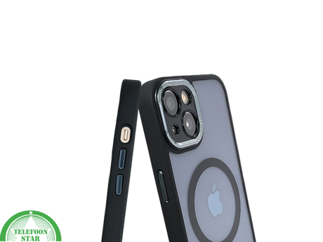 ClearMag Edge &ndash; MagSafe Transparant iPhone 13 / 14 Hoesje met Zwarte Rand | Telefoonstar.nl