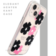 BloomPop Flex Case &ndash; iPhone 13 / 14 Hoesje met Zwarte &amp; Roze Bloemen | Telefoonstar.nl