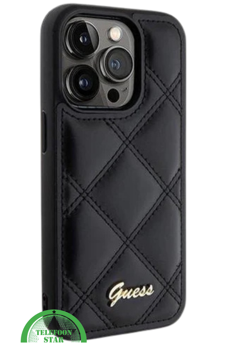 iPhone 15 Pro Design Hoesje &ndash; Modern Zwart met Structuur