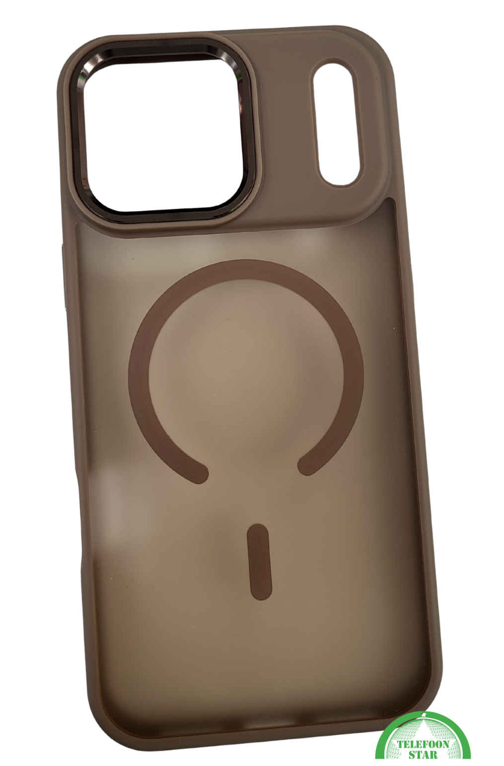 Matte ProtectCase iPhone 17 Pro Max met Magnetische Oplaadring &ndash; Smoke Bruin