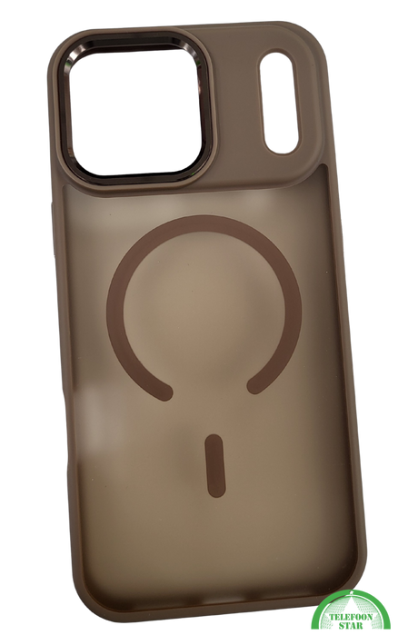 Matte ProtectCase iPhone 17 Pro Max met Magnetische Oplaadring &ndash; Smoke Bruin