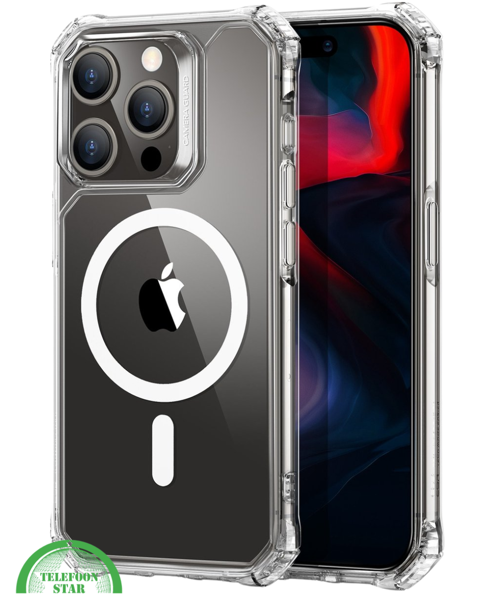 Hoesje voor iPhone 14 Pro MagSafe, Sterk, Transparant &amp; Magnetisch