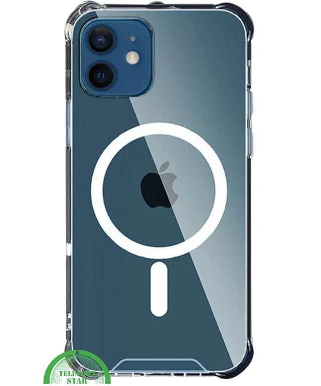 Hoesje voor iPhone 12 Silicone, Slank, Sterk &amp; Transparant MagSafe