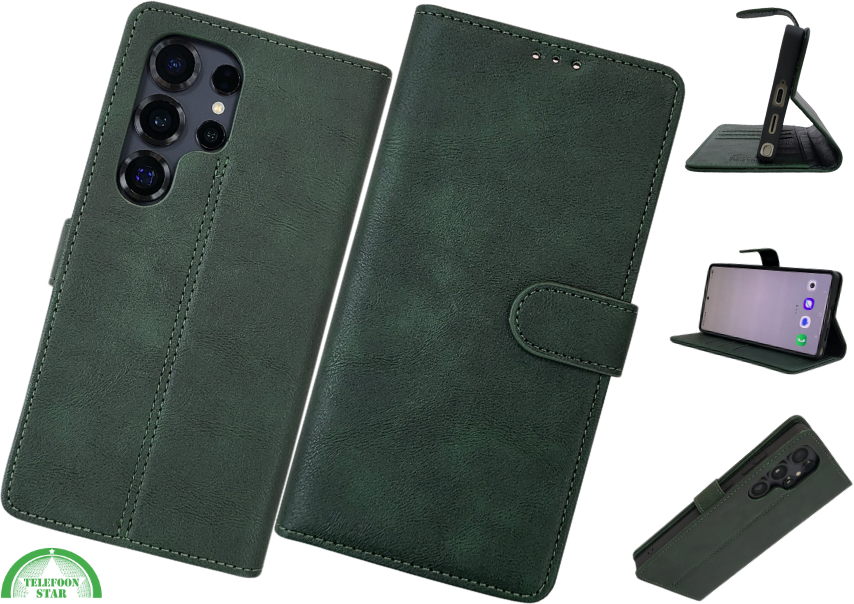 Hoesje voor Samsung Galaxy S26 Ultra Olijfgroen Boekcase