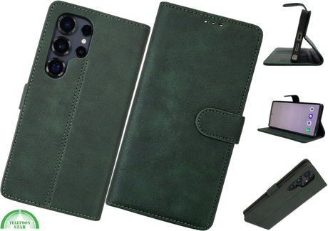 Hoesje voor Samsung Galaxy S26 Ultra Olijfgroen Boekcase