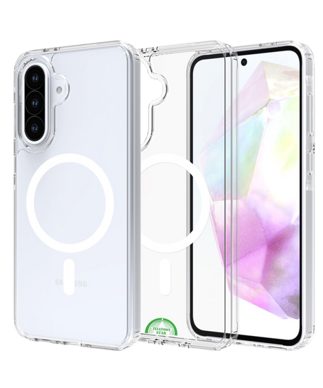Hoesje voor Galaxy A17 Transparant Magneetring,Slank, Magnetisch & Schokbestendig