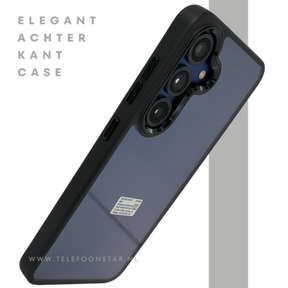 Hoesje voor Samsung Galaxy A37 doorzichtig zwarte randen Bescherming