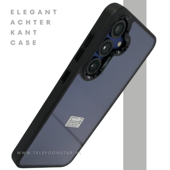 Hoesje voor Samsung Galaxy A37 doorzichtig zwarte randen Bescherming