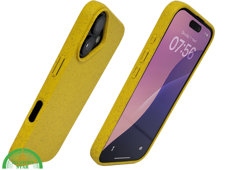 iPhone 16 Plus geel eco vriendelijk bioplastic schokbestendige cover