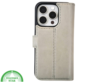 Groen Bookcase Hoesje 2 en 1 iPhone 15 Pro Max&ndash; Lederen Look &amp; Kaartvak | Telefoonstar.nl