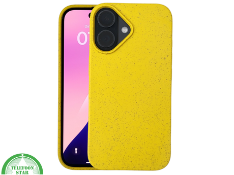 iPhone 16 Plus geel eco vriendelijk bioplastic schokbestendige cover