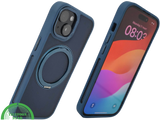 iPhone 15 Hoesje &ndash; Donkerblauw Met Ringhouder &amp; MagSafe | Stevig, Stijlvol &amp; Slim