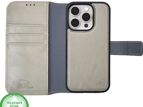 Groen Bookcase Hoesje 2 en 1 iPhone 15 Pro Max&ndash; Lederen Look &amp; Kaartvak | Telefoonstar.nl