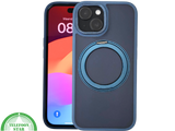 iPhone 15 Hoesje &ndash; Donkerblauw Met Ringhouder &amp; MagSafe | Stevig, Stijlvol &amp; Slim
