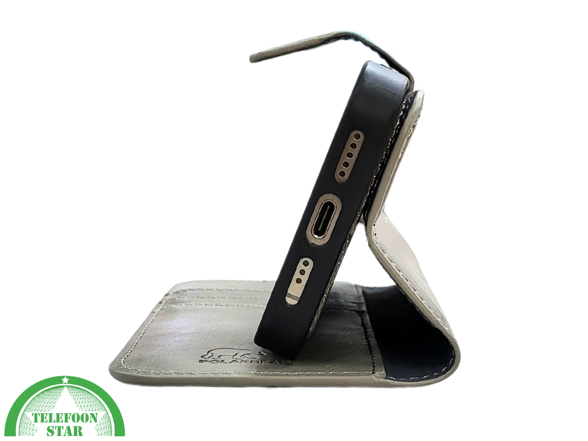 Groen Bookcase Hoesje 2 en 1 iPhone 15 Pro Max&ndash; Lederen Look &amp; Kaartvak | Telefoonstar.nl