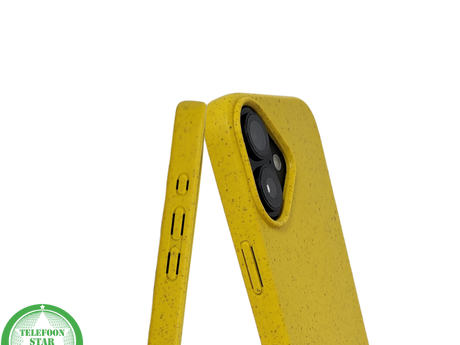 iPhone 16 Plus geel eco vriendelijk bioplastic schokbestendige cover