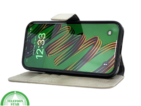 Groen Bookcase Hoesje 2 en 1 iPhone 15 Pro Max&ndash; Lederen Look &amp; Kaartvak | Telefoonstar.nl