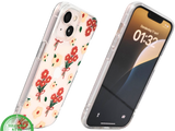 iPhone 13 / 14 Hoesje &ndash; Transparant Bloemenprint met Rode Boeketten | Telefoonstar