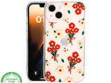 iPhone 13 / 14 Hoesje &ndash; Transparant Bloemenprint met Rode Boeketten | Telefoonstar