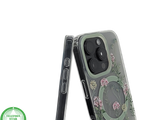 iPhone 16 Pro Transparant Hoesje Met Groene Bloemenprint Elegante Achterkant Bescherming
