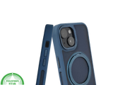 iPhone 15 Hoesje &ndash; Donkerblauw Met Ringhouder &amp; MagSafe | Stevig, Stijlvol &amp; Slim