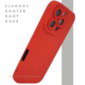 iPhone 16 Pro Rood Hoesje &ndash; Mat Design met Verhoogde Camerabescherming