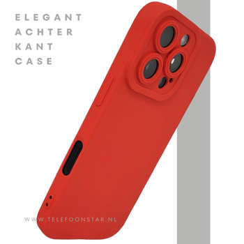 iPhone 16 Pro Rood Hoesje &ndash; Mat Design met Verhoogde Camerabescherming