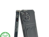 iPhone 15 Transparant Hoesje &ndash; Met Opklapbare Kaarthouder &amp; Stevige Bescherming