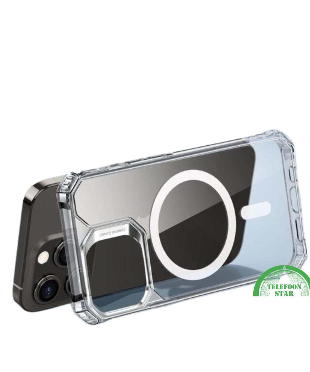 Hoesje voor iPhone 13 Pro Max MagSafe, Sterk, Transparant &amp; Silicone