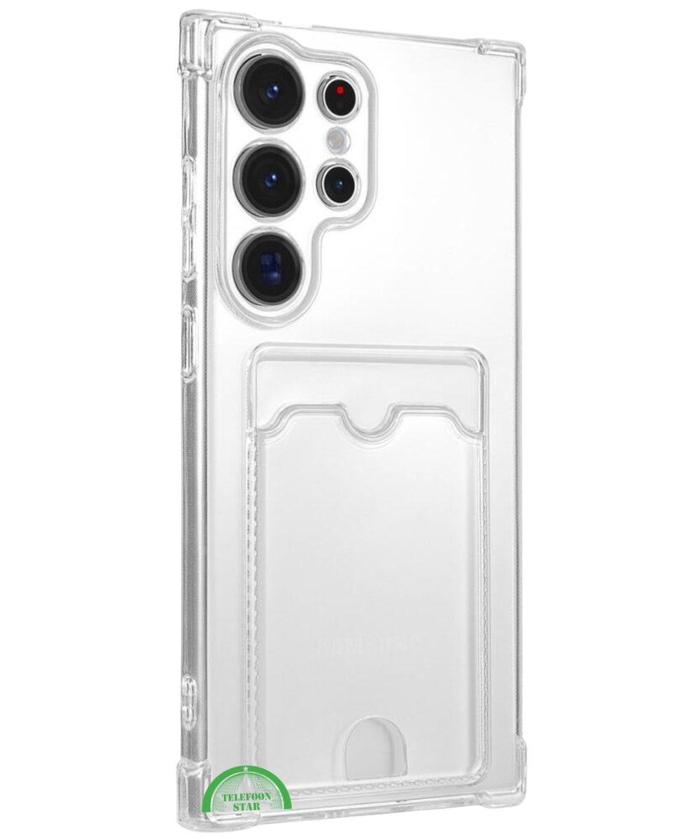 Transparant Hoesje voor Samsung S23 Ultra met Kaartvak, Praktisch, Slank & Shockproof