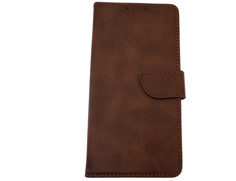 Luxe Boek iPhone 16E (2025)Bruin Leerlook Wallet Case Kaartvakken