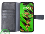 Zwart Bookcase Hoesje twee en een iPhone 15 Pro &ndash; Luxe PU-leer &amp; Kaarthouder | Telefoonstar.nl