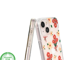 iPhone 13 / 14 Hoesje &ndash; Transparant Bloemenprint met Rode Boeketten | Telefoonstar