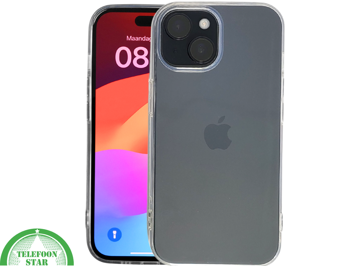 iPhone 15 Hoesje &ndash; Transparant Glanzend | Dun, Beschermend &amp; Stijlvol