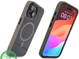 iPhone 15 Hoesje &ndash; Transparant met Beige Rand &amp; MagSafe | Elegant, Neutraal &amp; Praktisch