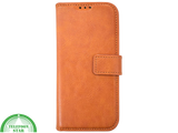 Cognac Bookcase Hoesje twee en een iPhone 15 Pro Max &ndash; Lederen Look &amp; Kaartvak | Telefoonstar.nl