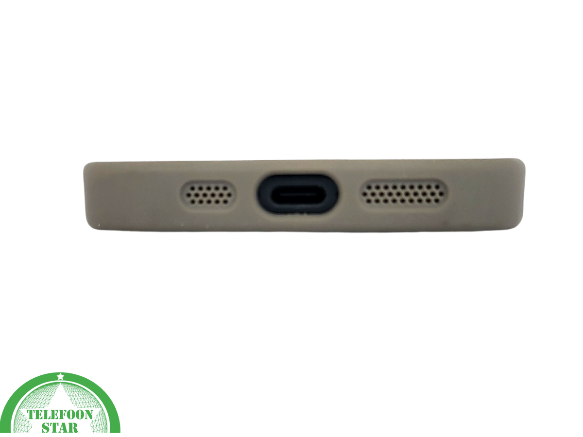 iPhone 15 Hoesje &ndash; Transparant met Beige Rand &amp; MagSafe | Elegant, Neutraal &amp; Praktisch