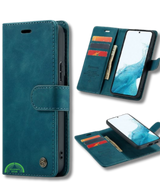 Hoesje voor Oppo Reno 11F Blauwgroen Bookcase Premium kunstleer volledig
