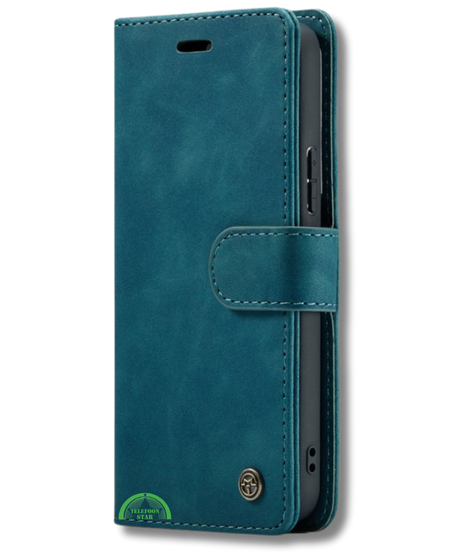 Hoesje voor Oppo Reno 11F Blauwgroen Bookcase Premium kunstleer volledig