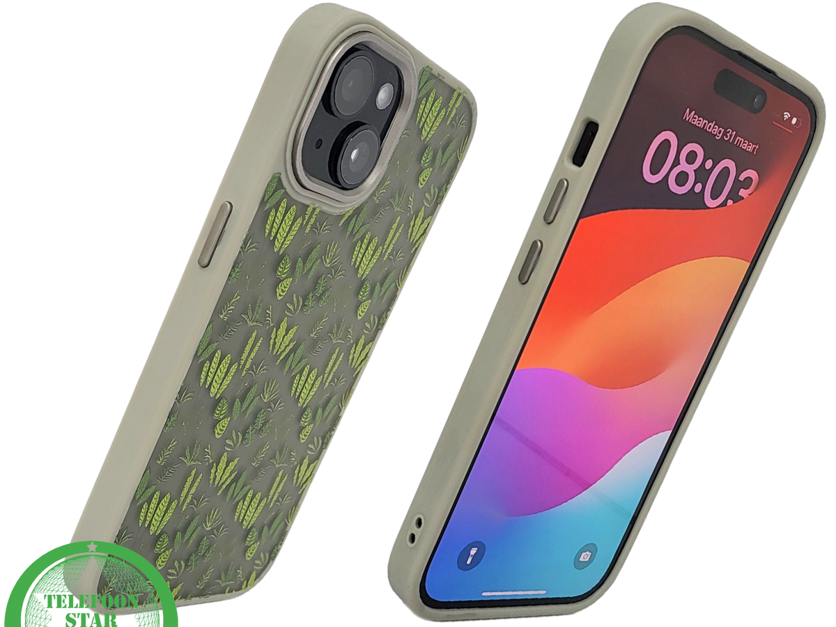 iPhone 15 Hoesje Botanisch Design &ndash; Stevige Bescherming met Natuurlijke Uitstraling