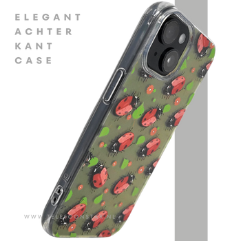 iPhone 15 Hoesje &ndash; Lieveheersbeestjes Design | Transparant, Vrolijk &amp; Beschermend