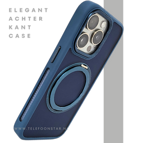 Donkerblauw iPhone 15 Pro Max Hoesje met Ringhouder &ndash; Grip &amp; Bescherming | Telefoonstar.nl