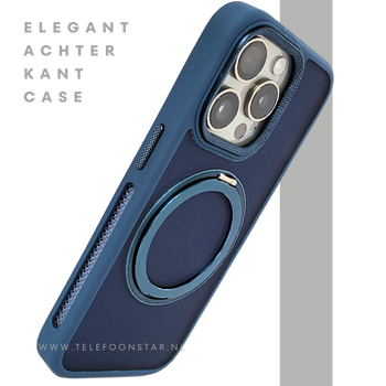 Donkerblauw iPhone 15 Pro Max Hoesje met Ringhouder &ndash; Grip &amp; Bescherming | Telefoonstar.nl