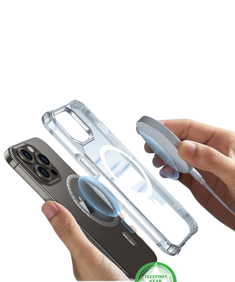 Hoesje voor iPhone 13 Pro Max MagSafe, Sterk, Transparant &amp; Silicone