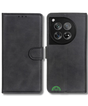 Bookcase Hoesje voor OnePlus 12 Zwart Vintage Leer Look met Magnetische Sluiting