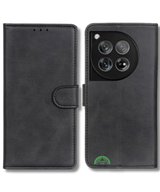 Bookcase Hoesje voor OnePlus 12 Zwart Vintage Leer Look met Magnetische Sluiting